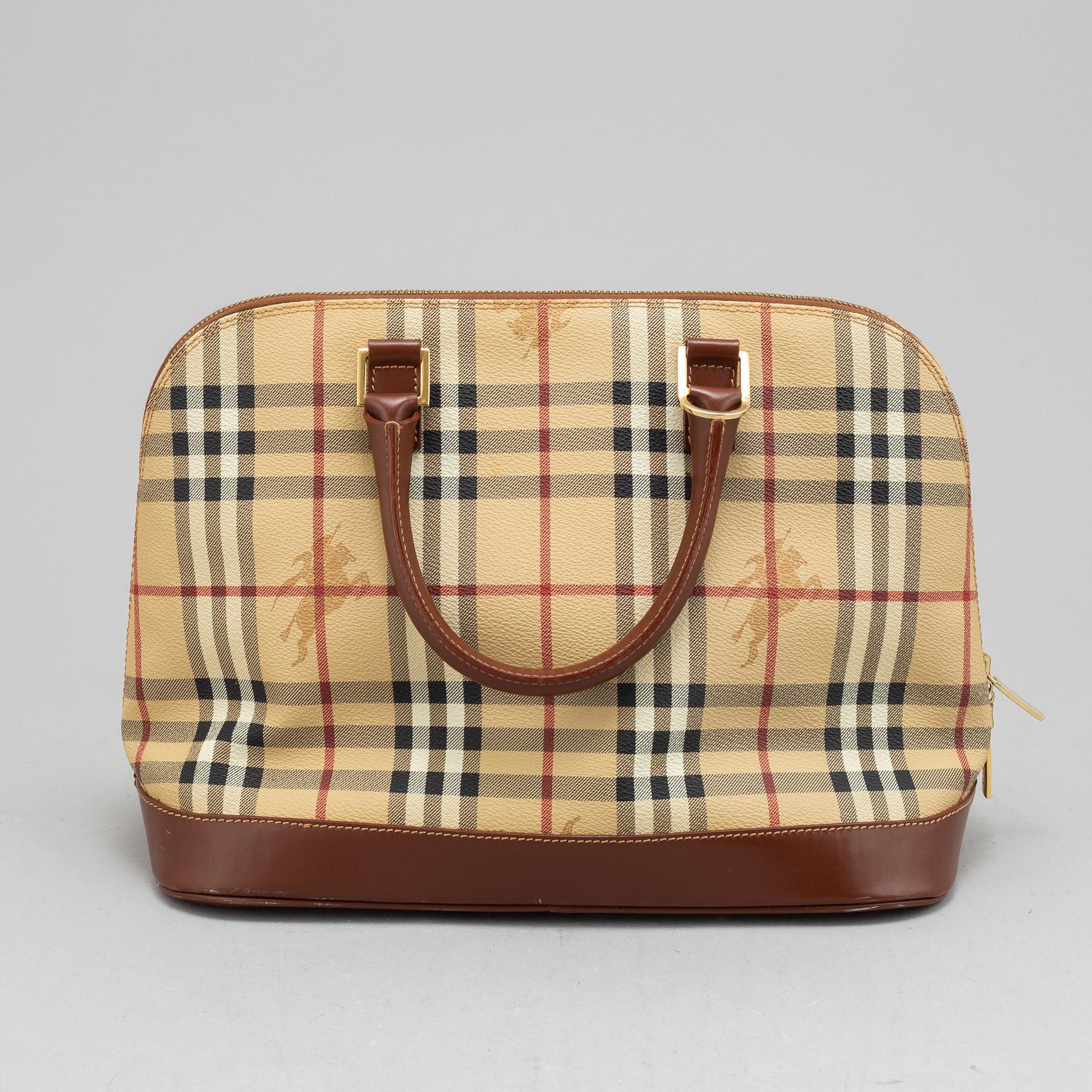 Burberry, a handbag and wallet.
