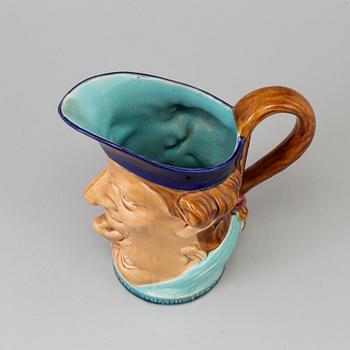 A MAJOLICA JUG, Sarreguemines, France, ca 1900.