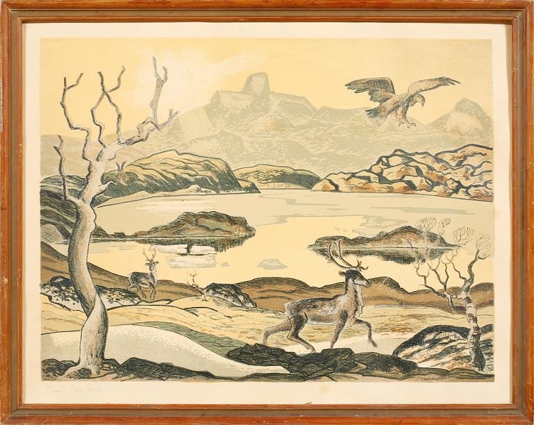 AXEL REVOLD, färglitografi, signerad och numrerad 166/200.