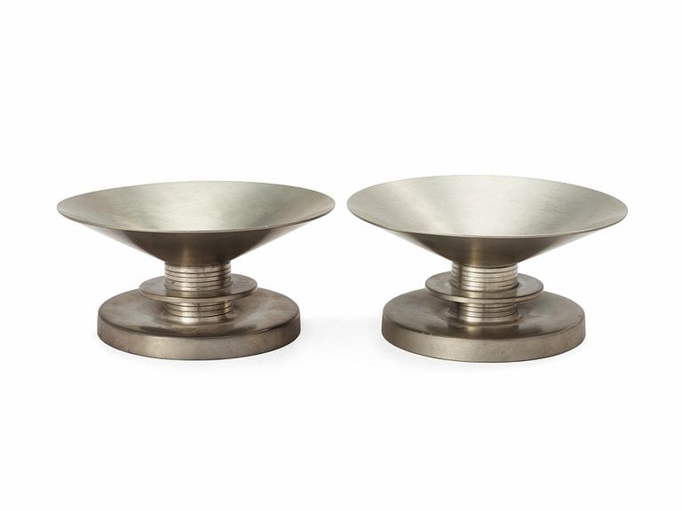A pair of Sylvia Stave pewter candlesticks by CG Hallberg 1933.