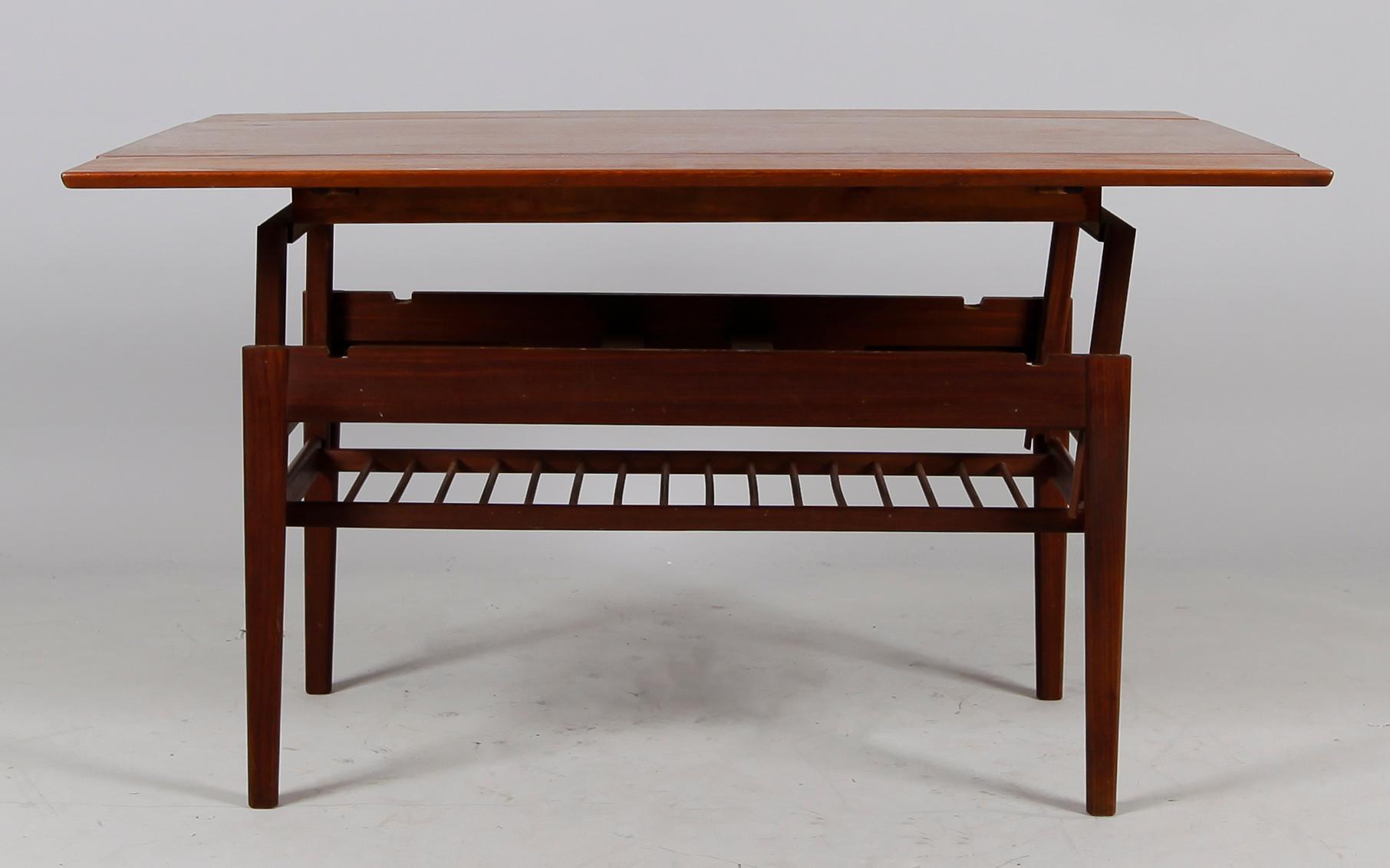SOFFBORD/MATBORD, höj- och sänkbart, Danmark, 1960-tal.
