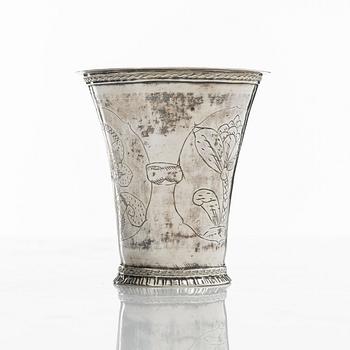 A Swedish silver beaker, mark of Berndt Halck,  Halmstad 1762.