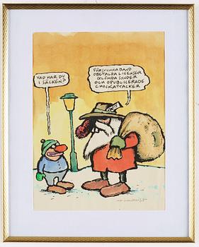 Ulf Lundkvist · ULF LUNDKVIST, akvarell, signerad.