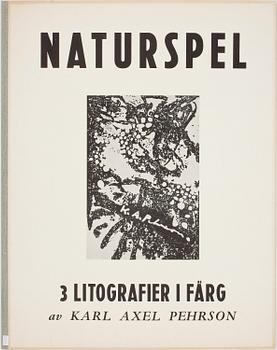 KARL AXEL PEHRSON,  mapp med 3 st färglitografier, "Naturspel", sign o numr.