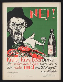 Albert Engström · ALBERT ENGSTRÖM, efter, affisch, 1984.