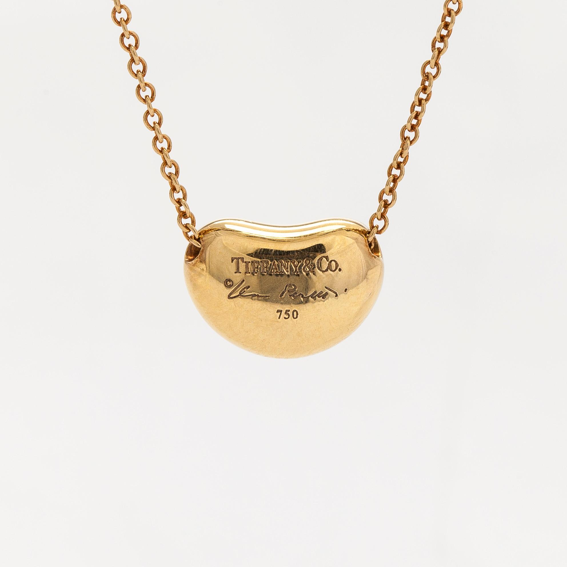 Tiffany & Co, Elsa Peretti, an 18K gold 'Bean' necklace.