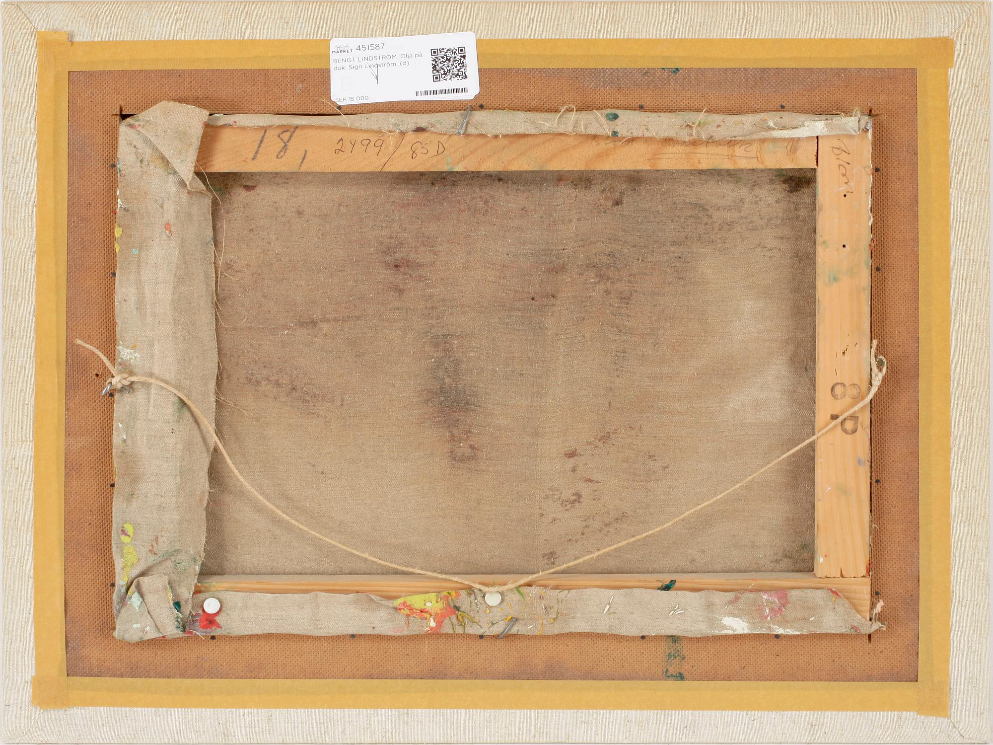 BENGT LINDSTRÖM. Olja på duk. Sign Lindström.