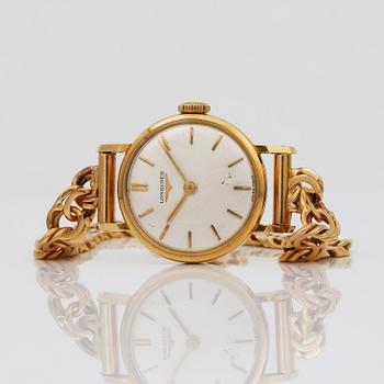 ARMBANDSUR, manuell, 18k guld, Longines, vikt ca 21g.