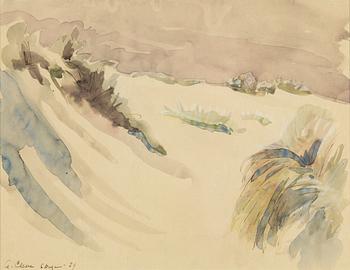 AGNES CLEVE, gouache. Signerad a cleve och daterad Skagen -29.