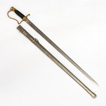 A Swedish artillery saber 1889 pattern with scabbard.