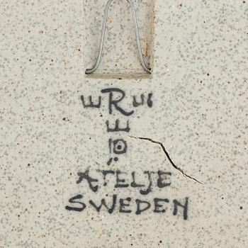 Inger Persson, an earthenware wall relief, Rörstrand Atelje,