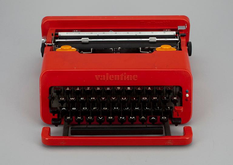 SKRIVMASKIN, "Valentine", Perry King samt Ettore Scottsass, Olivetti.