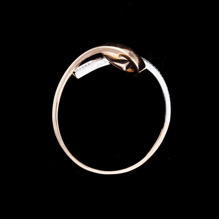 RING, 14K guld, diamant. Vikt ca 2,0 g.