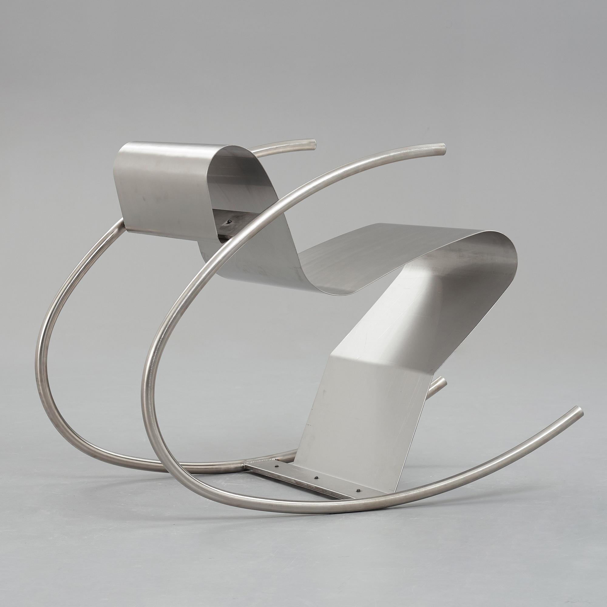 Sigurdur Gustafsson, a "Rock n Roll" stainless steel rocking chair, Källemo, Sweden, post 1999.