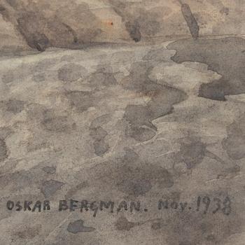 Oskar Bergman, Landscape with crows.