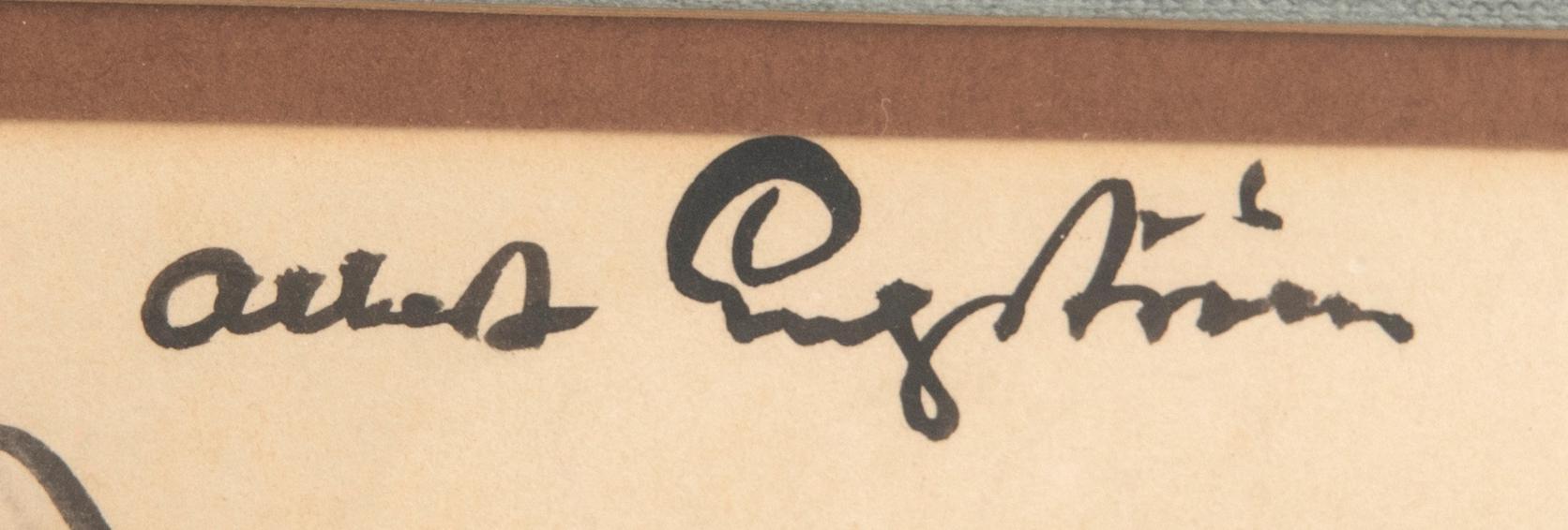 Albert Engström, teckning signerad.