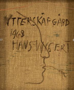 HANS WIGERT, oil on canvas, signed and dated 1968 verso.
