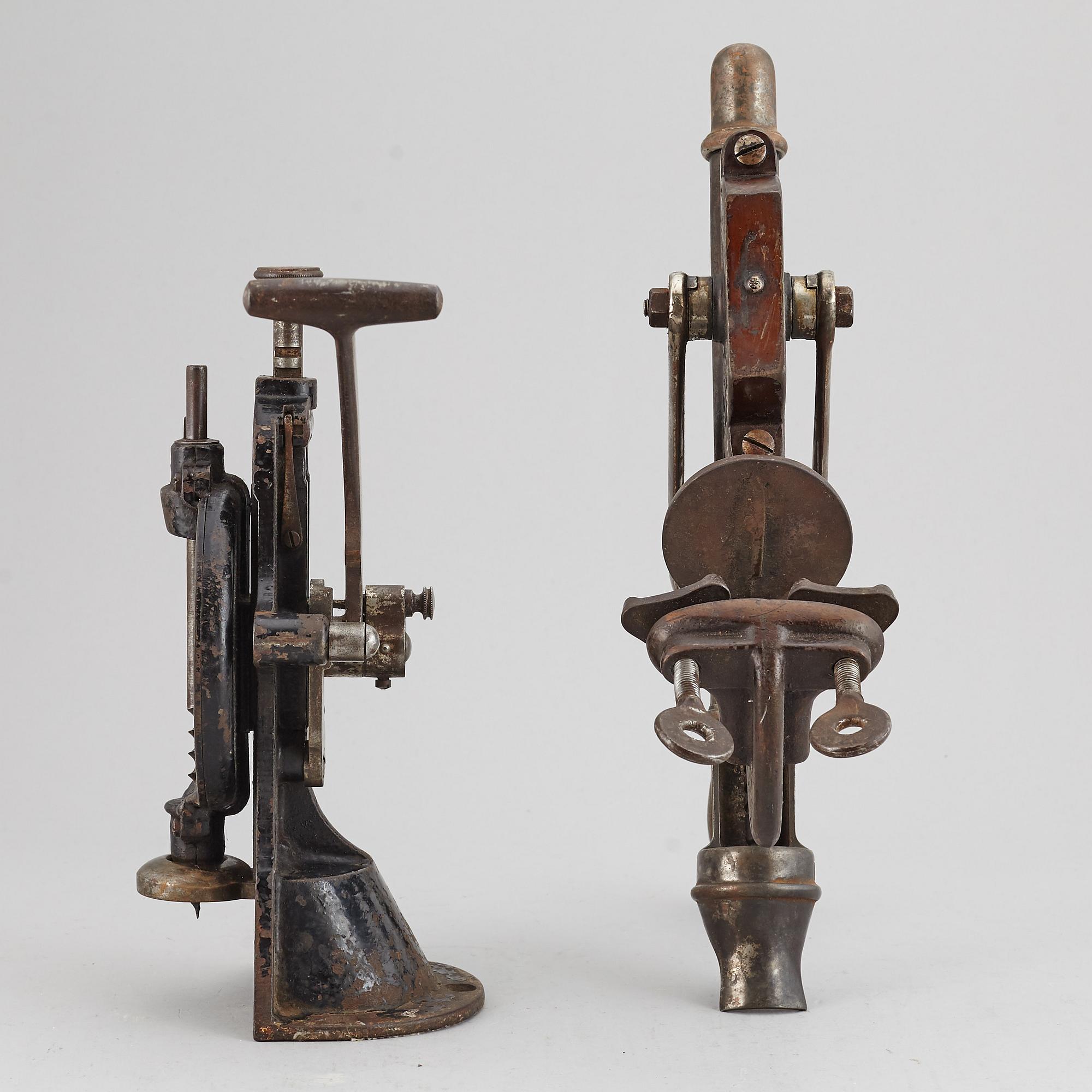 Two wine bottle openers, one Eskilstuna, circa 1900.
