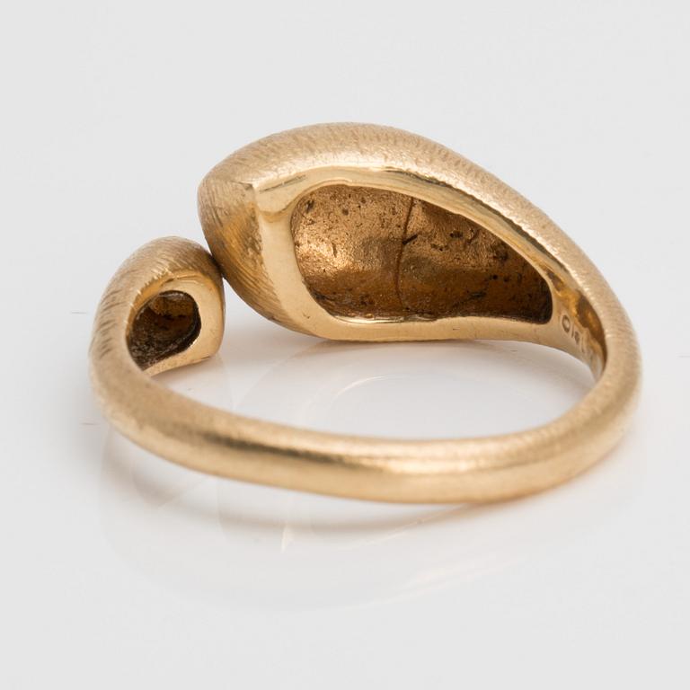 OLE LYNGGAARD COPENHAGEN, ring, 18K gold with ca 0.05 ct brilliant-cut diamond.