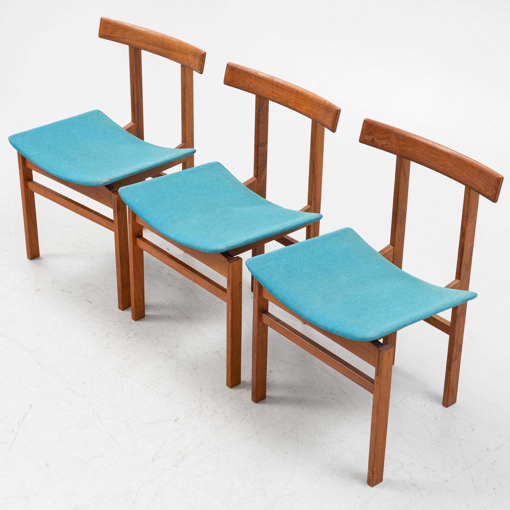 Inger Klingenberg, chairs, 3 pcs model no. 193 France & Son, 1960s.