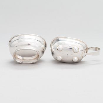 Bertel Gardberg, a silver sugar bowl and cream jug, Helsinki 1956 and 1957.