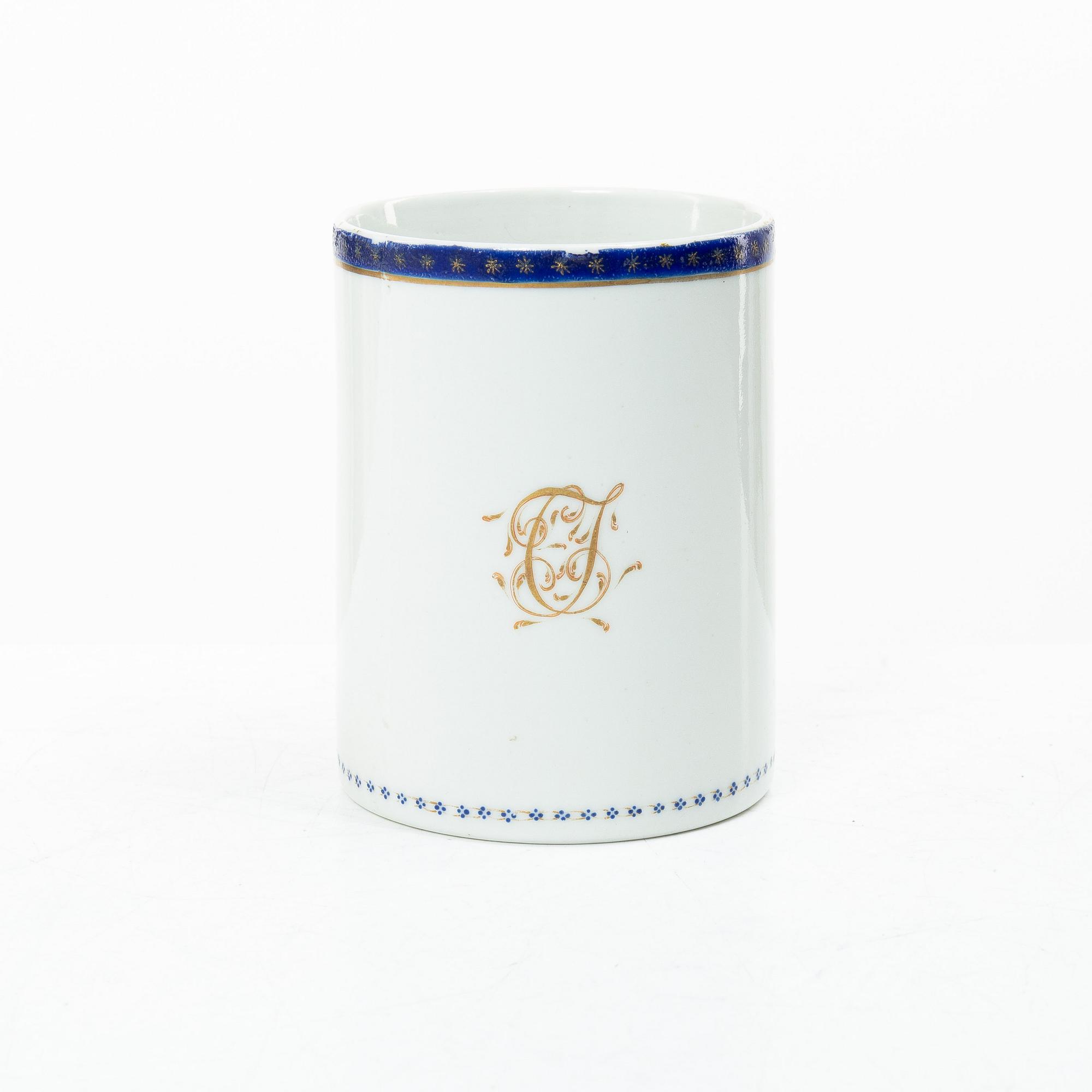 Mugg, porslin, Kina, Qingdynastin, Jiaqing (1796-1820).