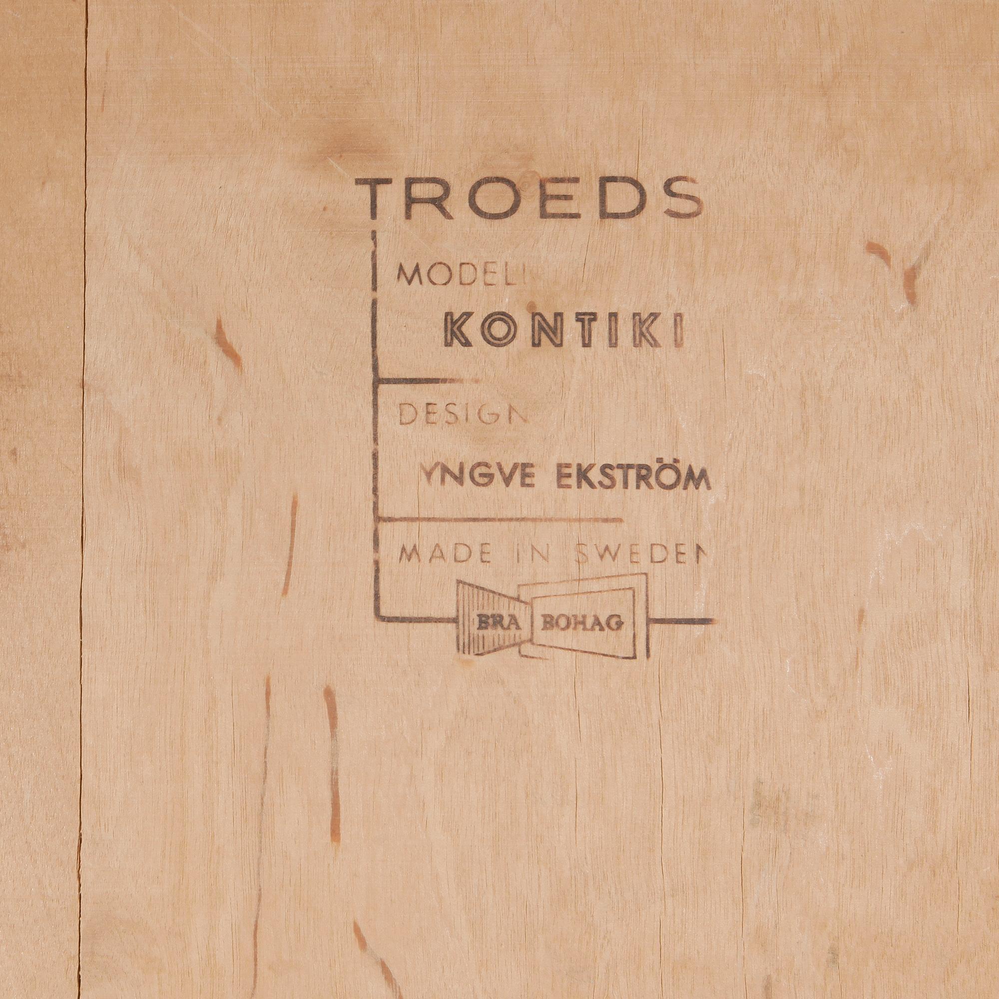STOLAR, ett par, "Kontiki", Yngve Ekström, Troeds, 1900-talets andra hälft.