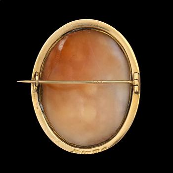 KAMÉBROSCH, guld 18k, snäckskal, Stockholm 1900-talets första kvartal. Vikt 10 g.