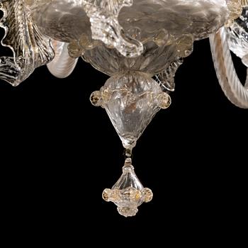A mid-20th-century Murano glass chandelier, Italy.