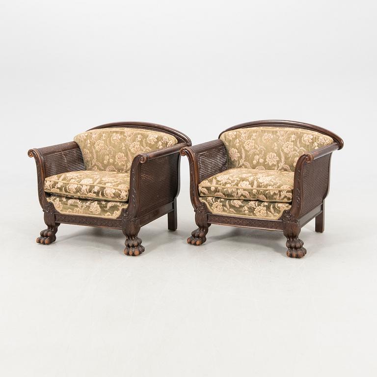 Armchairs, a pair in Chippendale style, 1930s/40s.