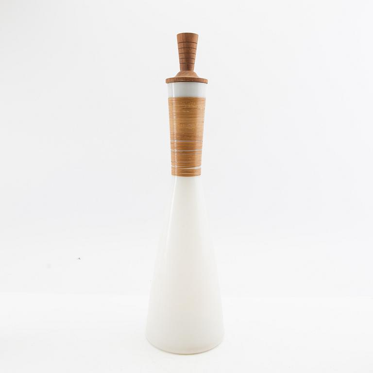 Jacob Bang carafe with six glasses, Kastrup Glassworks 1960s.