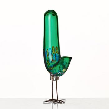 Alessandro Pianon, skulptur, fågel, "Pulcino", Vistosi, Murano, Italien 1960-tal.