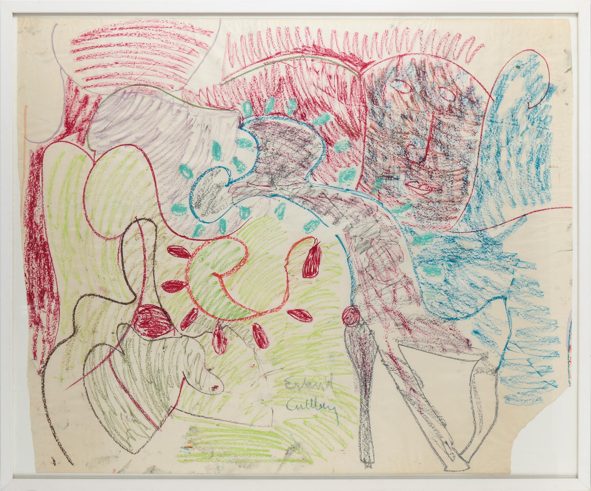 ERLAND CULLBERG, pastell, sign.