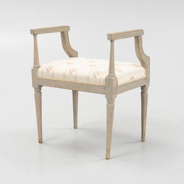 A late Gustavian stool, late 18th century.