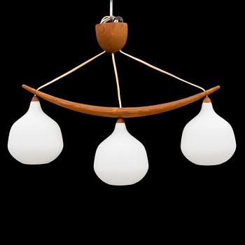 A teak and ceiling lamp by Uno & Östen Kristiansson, Luxus, Vittsjö.