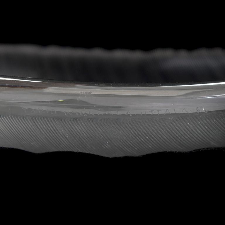 Tapio Wirkkala, art glass 'Lehti' (leaf), model 3337, signed Tapio Wirkkala Iittala.