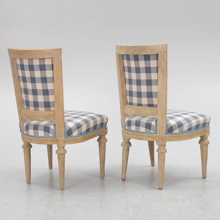 Stolar, åtta stycken, 1700-talets slut, sengustavianska.
