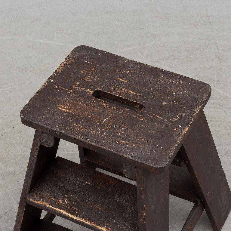 a late 19th century pinewood stool.