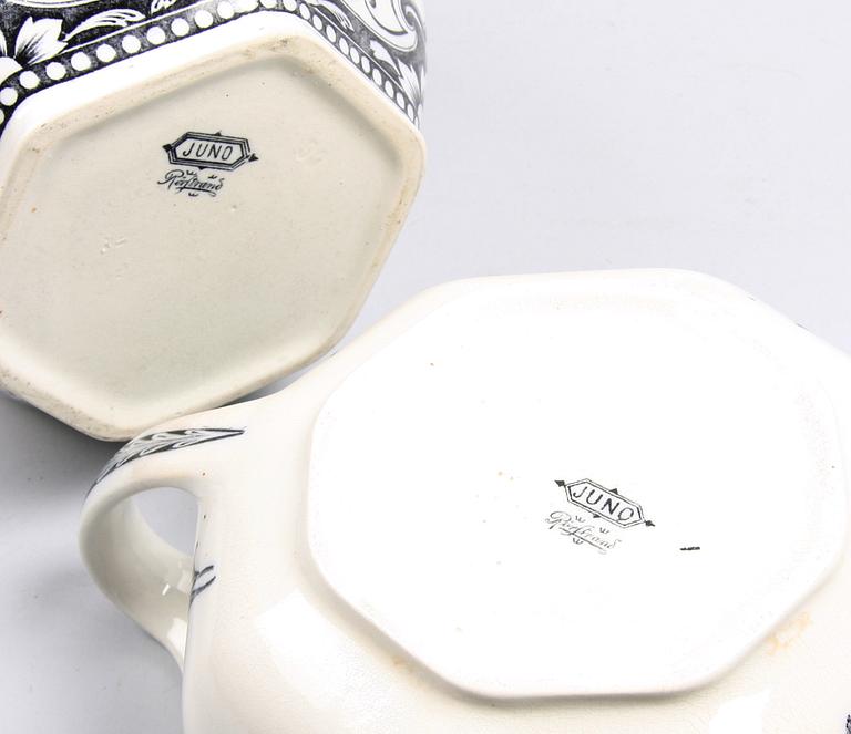 KANNA SAMT POTTA, flintgods, "Juno", Rörstrand.