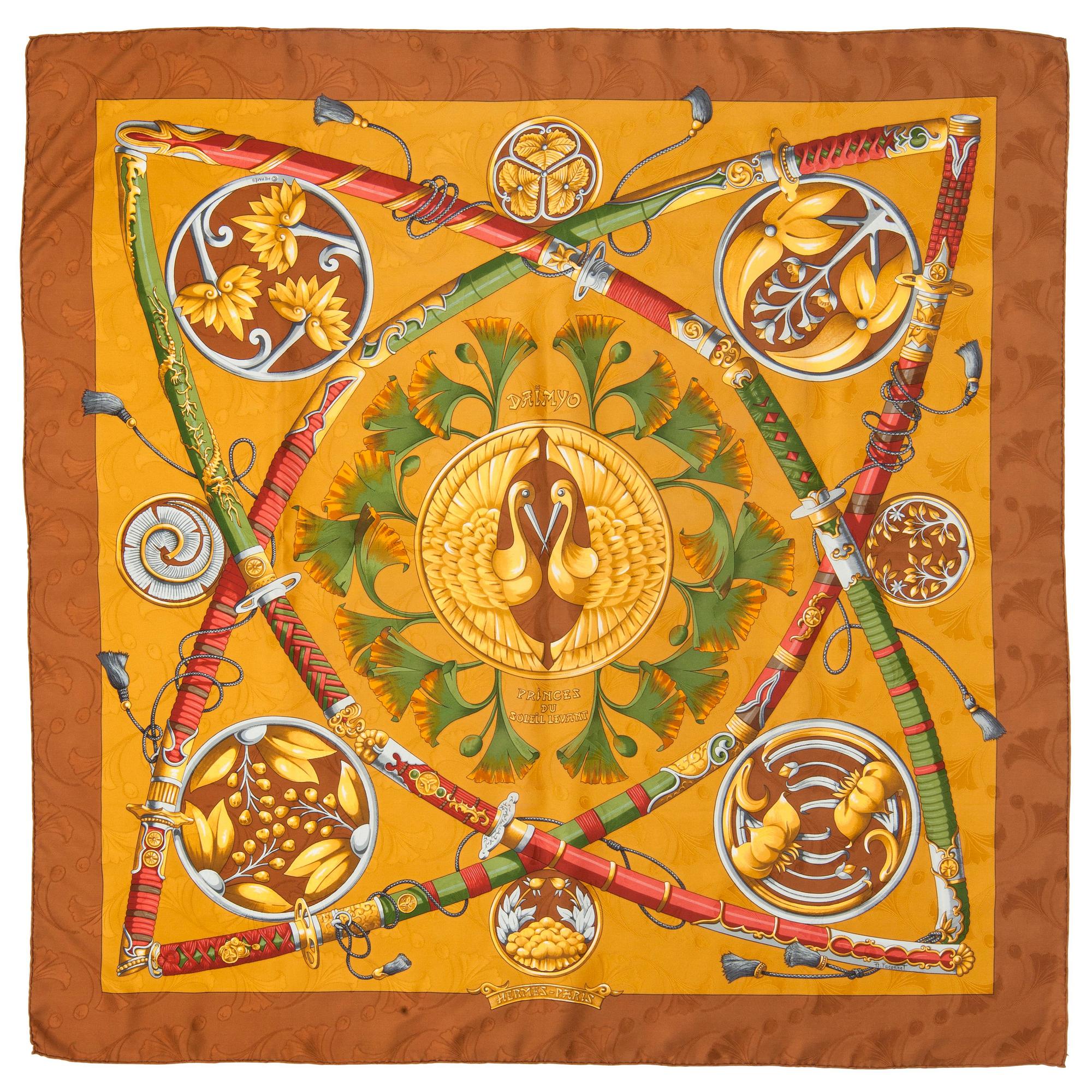 HERMÈS, a silk jacquard scarf, "Daimyo Princess du Soleil Levant".