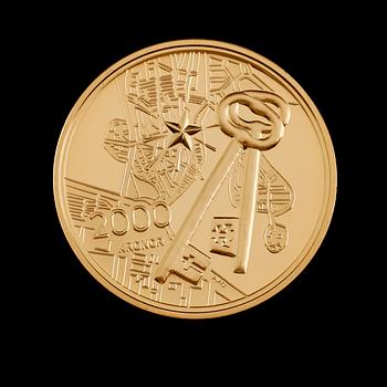 GULDMYNT, 2000 kronor, 2004. Vikt ca 12 gram.