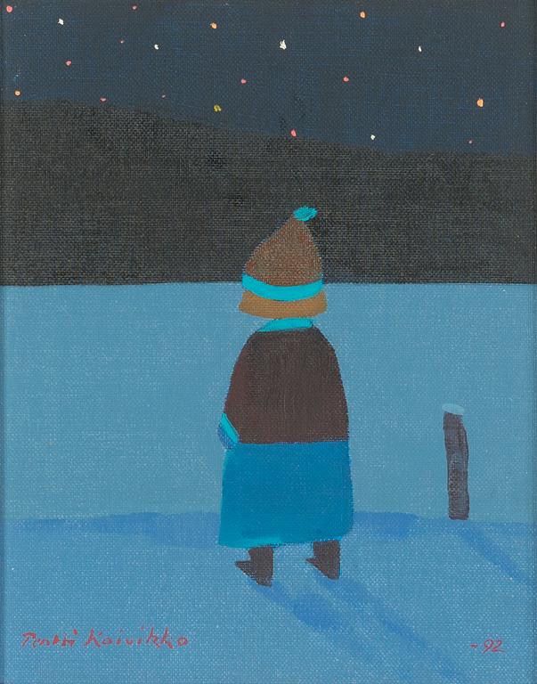 Pentti Koivikko, öljy levylle, signeerattu ja päivätty -92.