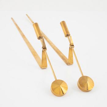 Pierre Forssell, a pair of brass wall-lights and candleholders from Skultuna.