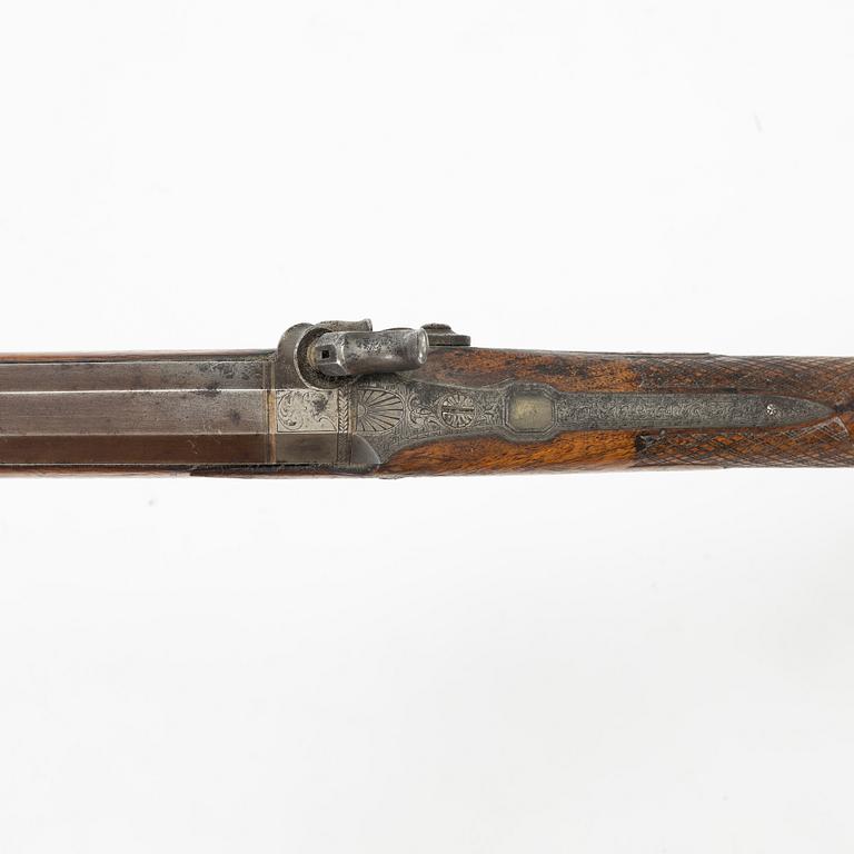 A percussion rifle, mid-19th century, Denmark.