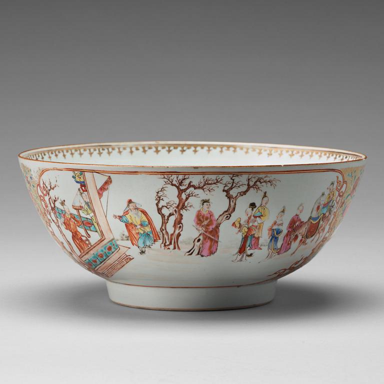 A large famille rose punch bowl, Qing dynasty, Qianlong (1736-95).