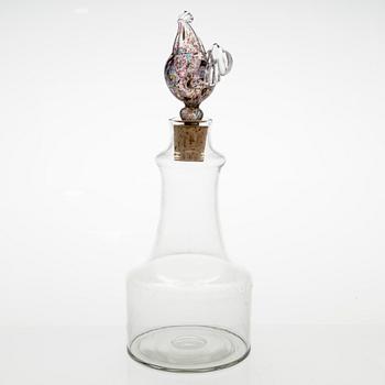 Kaj Franck, karahvi, malli 1502, "Kukkopullo" signeerattu K. Franck Nuutajärvi Notsjö -63.