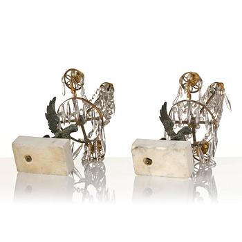 A pair of girandoles, 19th century.