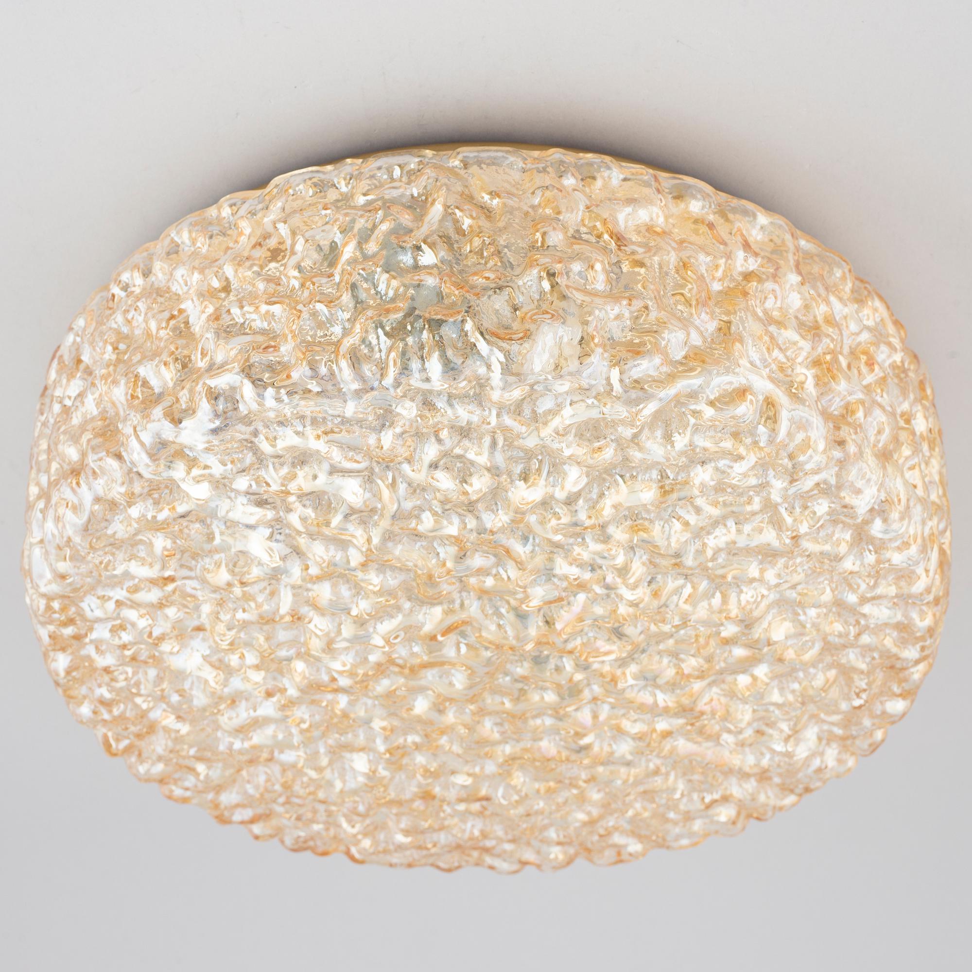 A Glashütte Limburg glas ceiling light, Germany.