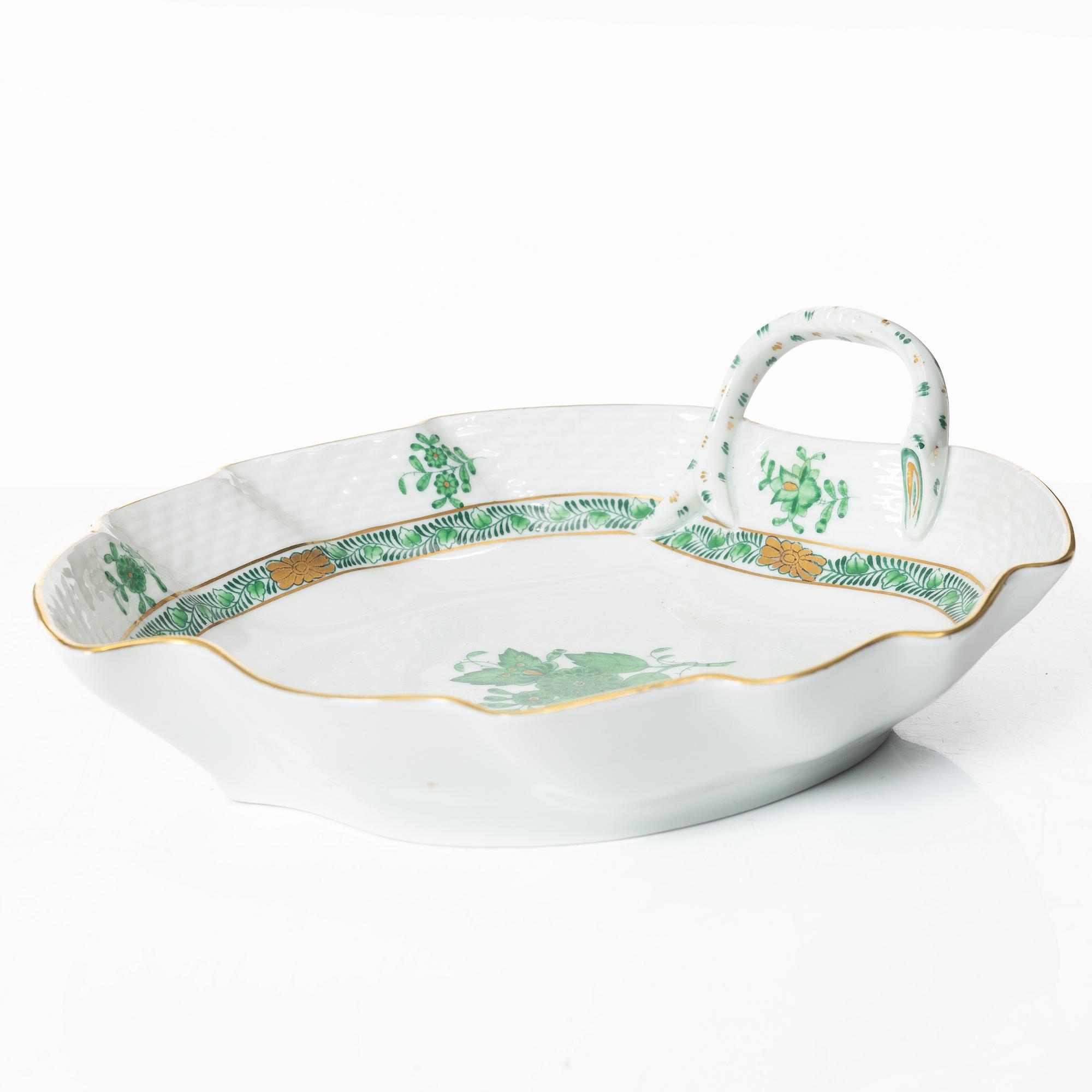 A 42-piece 'Chinese Bouquet' porcelain service and six 'Waldstein rose' coffee cups with saucers, Herend, Hungary.