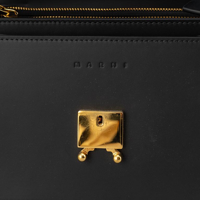 Marni, a black leather 'Trunk' cross body bag, 2019.